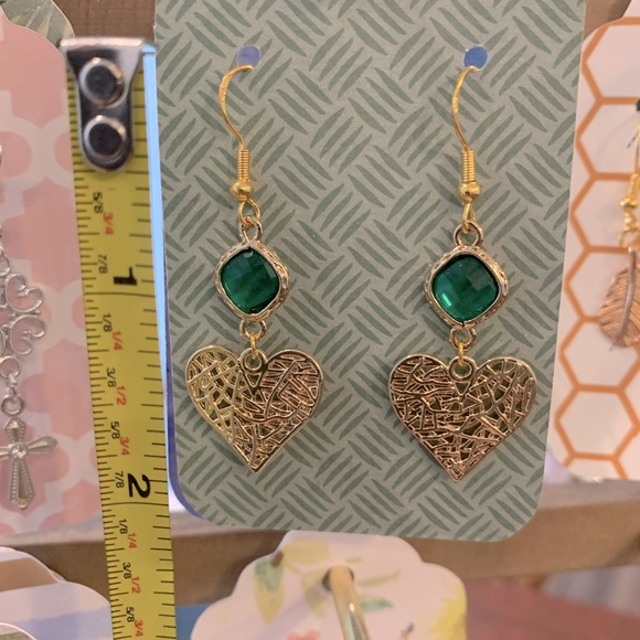 Dangle Heart Earrings - Picture 2 of 4
